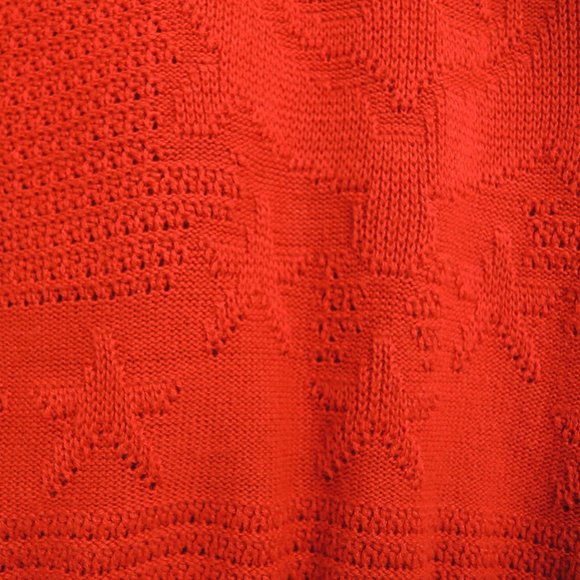 4/$25 Vintage Red Short Sleeve Crew Neck Sweater Nautical Ship Wheel & Anchor - Picture 4 of 7